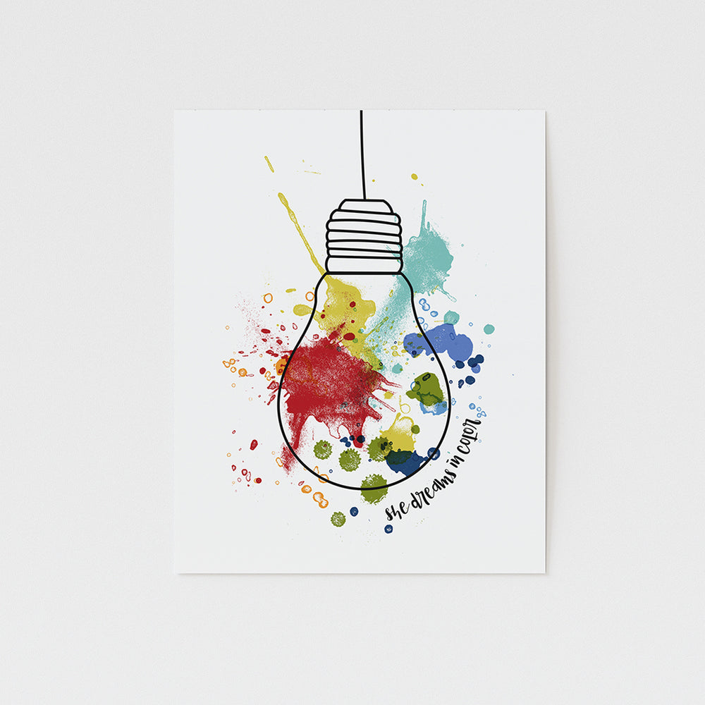she dreams in color song lyric art print