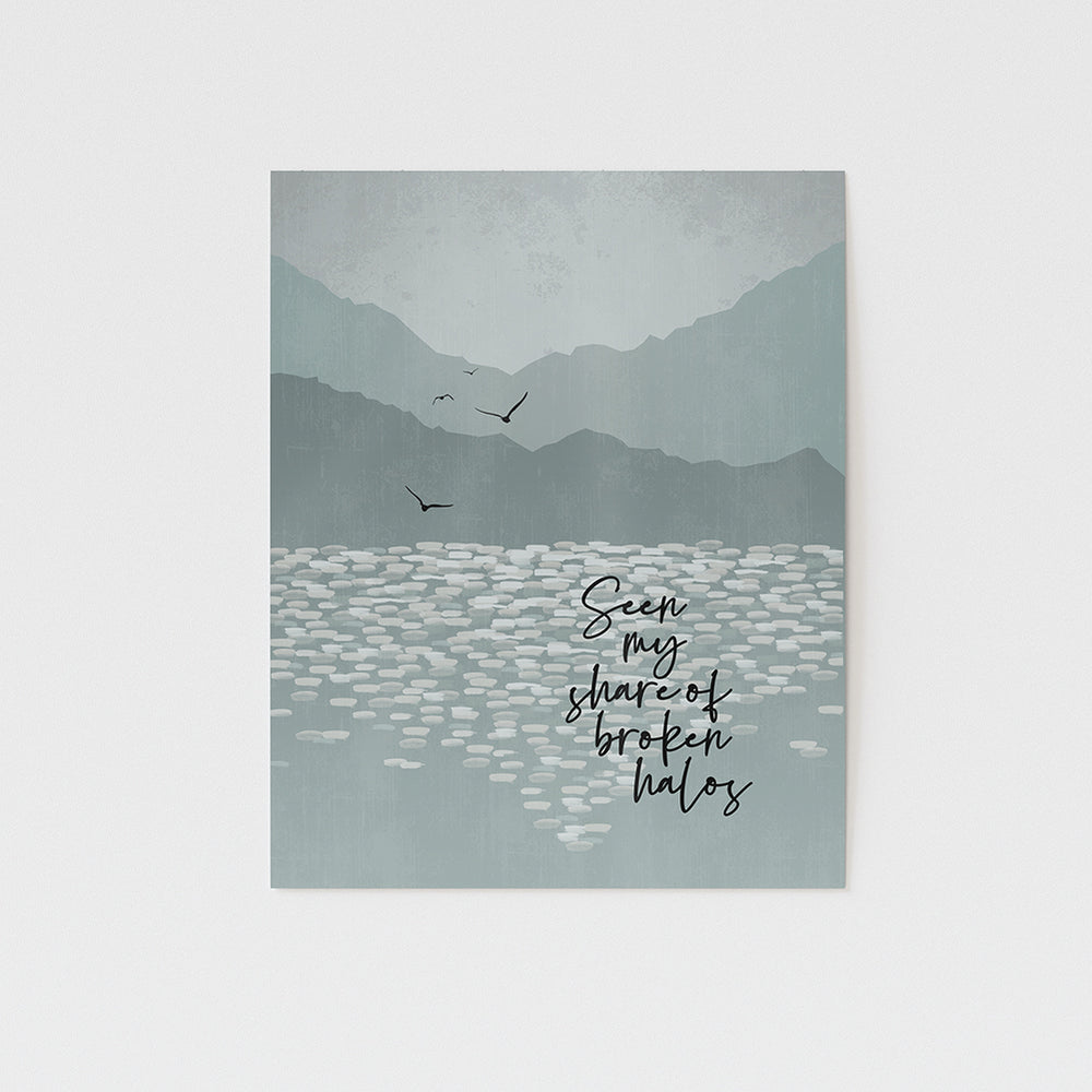 seen my share of broken halos song lyric wall art print music poster