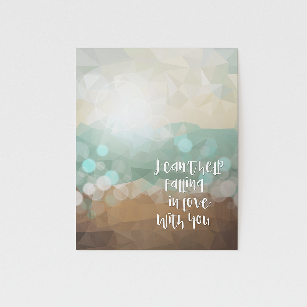 I can't help falling in love with you song lyric wall art print