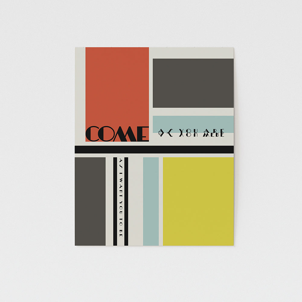 Come as you are as you were as I want you to be song lyric wall art print