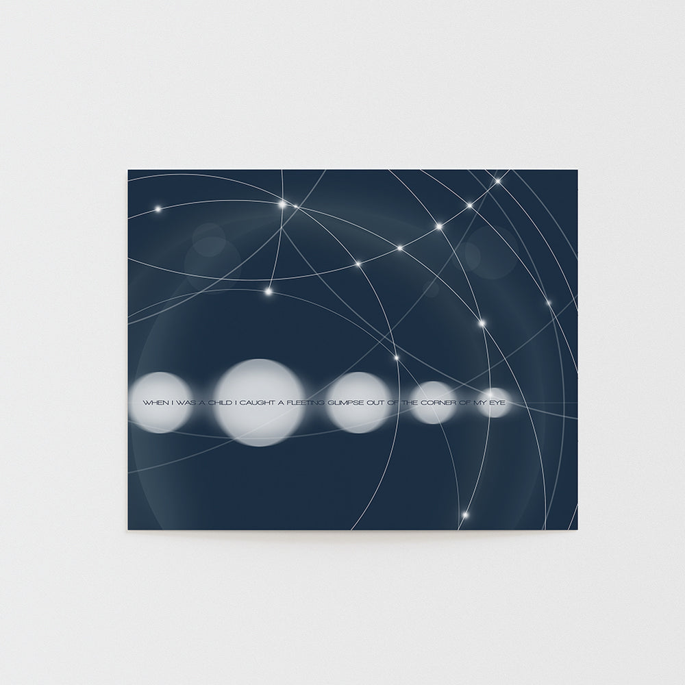 when I was a child I caught a fleeting glimpse out of the corner of my eye song lyric wall art print