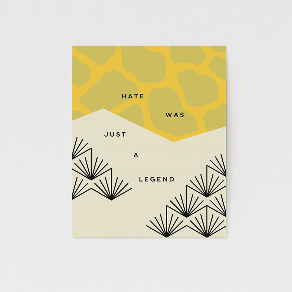 hate was just a legend song lyric wall art print