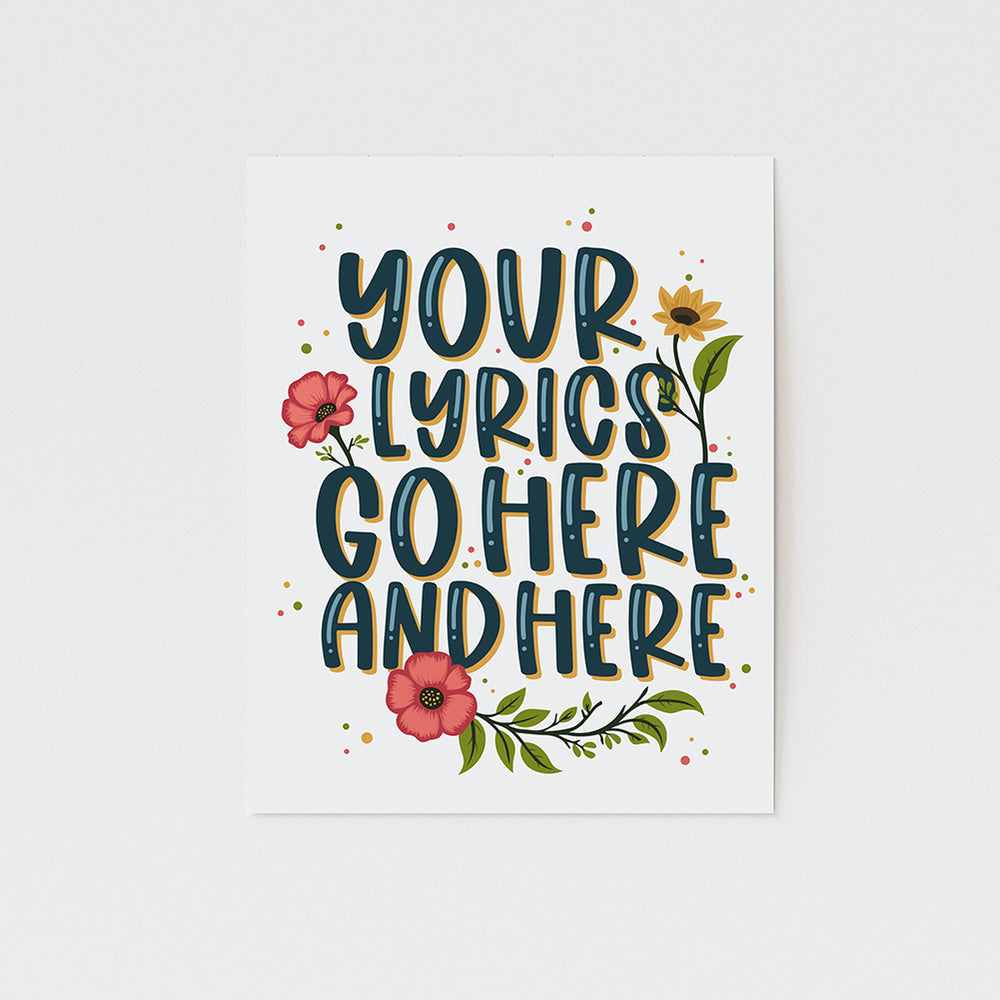 Custom Typography Song Lyric Personalized Art Print