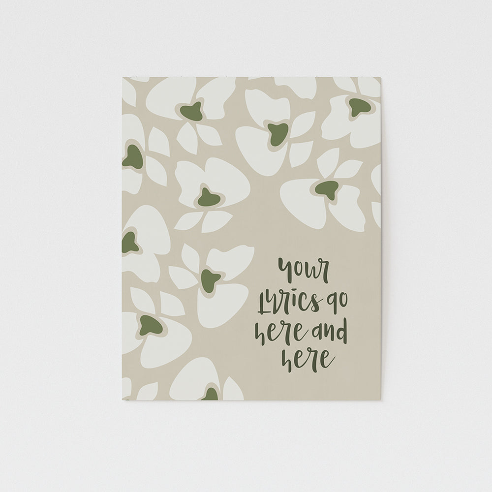 Personalized Floral Song Lyric Custom Art Print