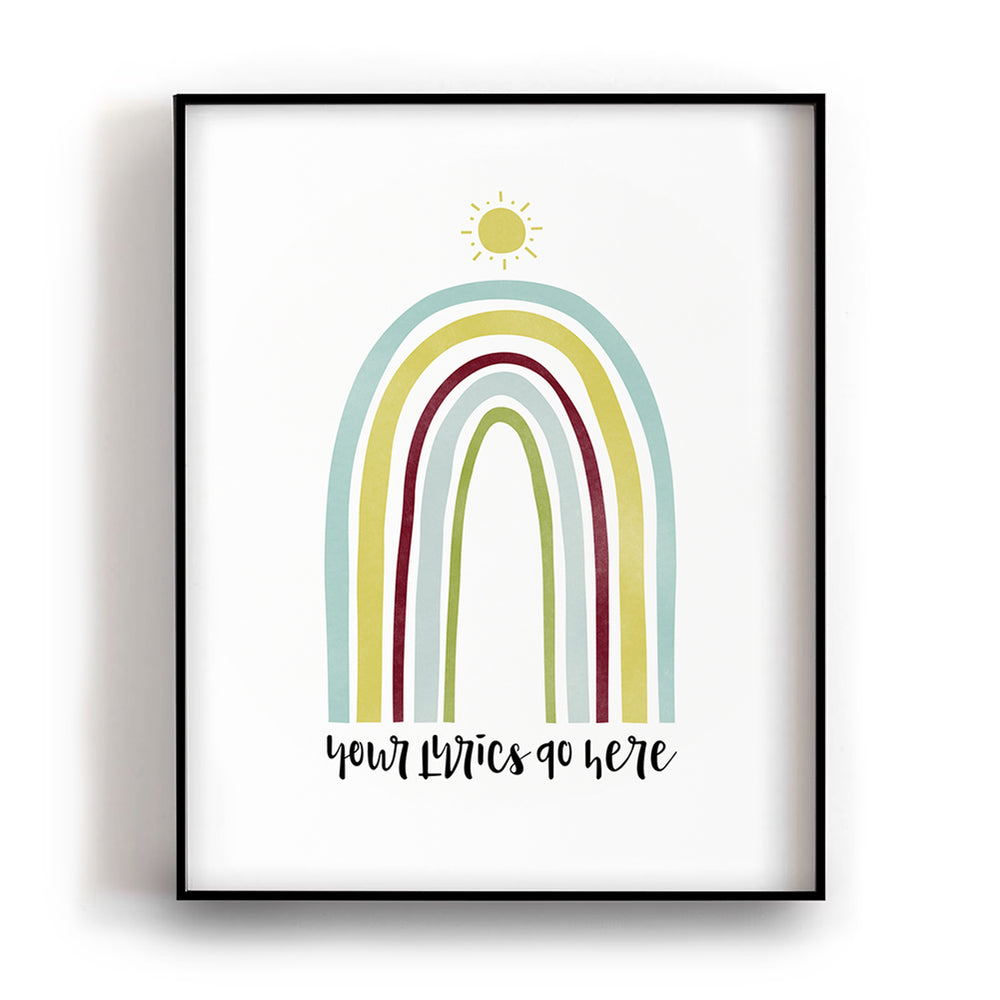 Personalized Rainbow Song Lyric Art Print or Canvas Wrap
