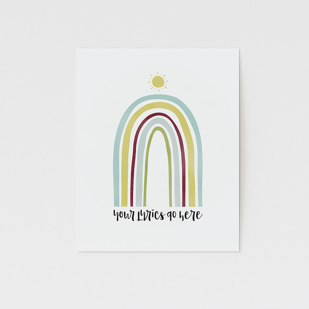 Personalized Rainbow Song Lyric Art Print or Canvas Wrap