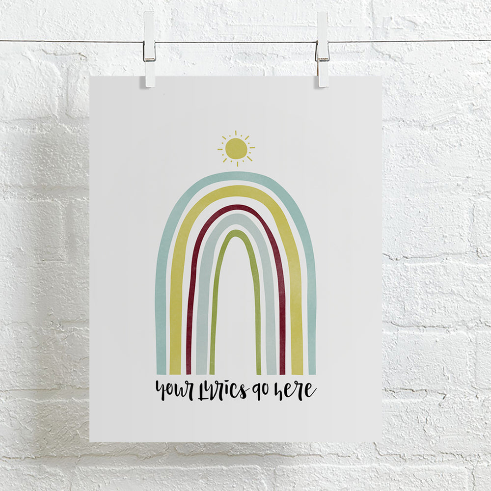 Personalized Rainbow Song Lyric Art Print or Canvas Wrap