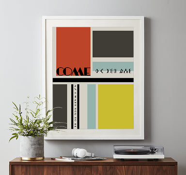 Come As You Are | Nirvana - mid century modern song lyric wall art music poster or canvas wrap