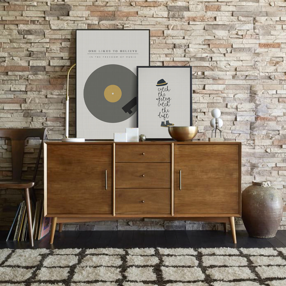 mid-century modern song lyric wall art prints