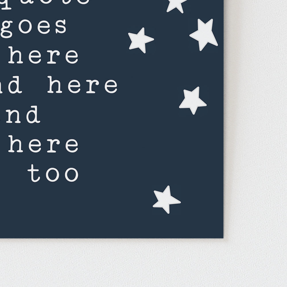 Custom Quote Song Lyrics Art Print - Moon & Stars