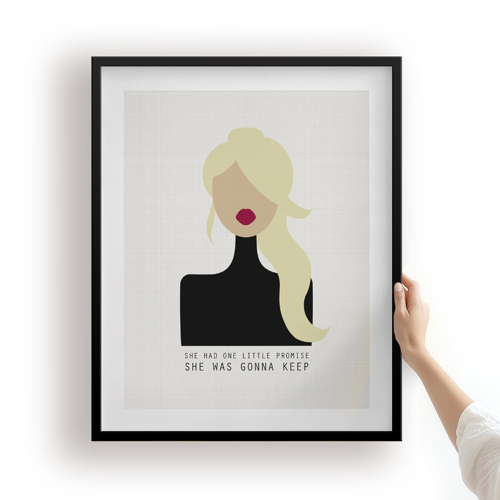 American Girl | Tom Petty - Song Lyrics Wall Art Print