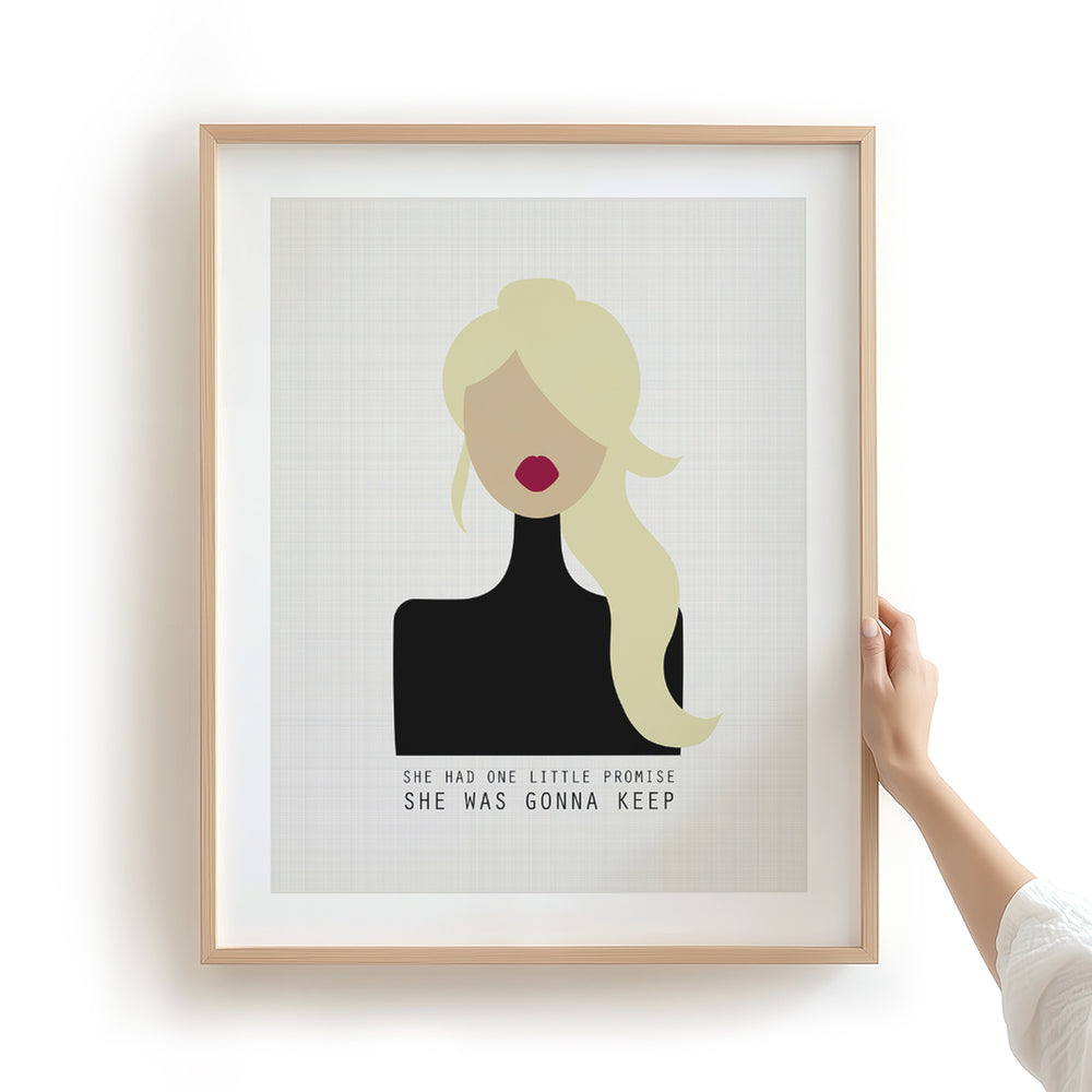 American Girl | Tom Petty - Song Lyrics Wall Art Print