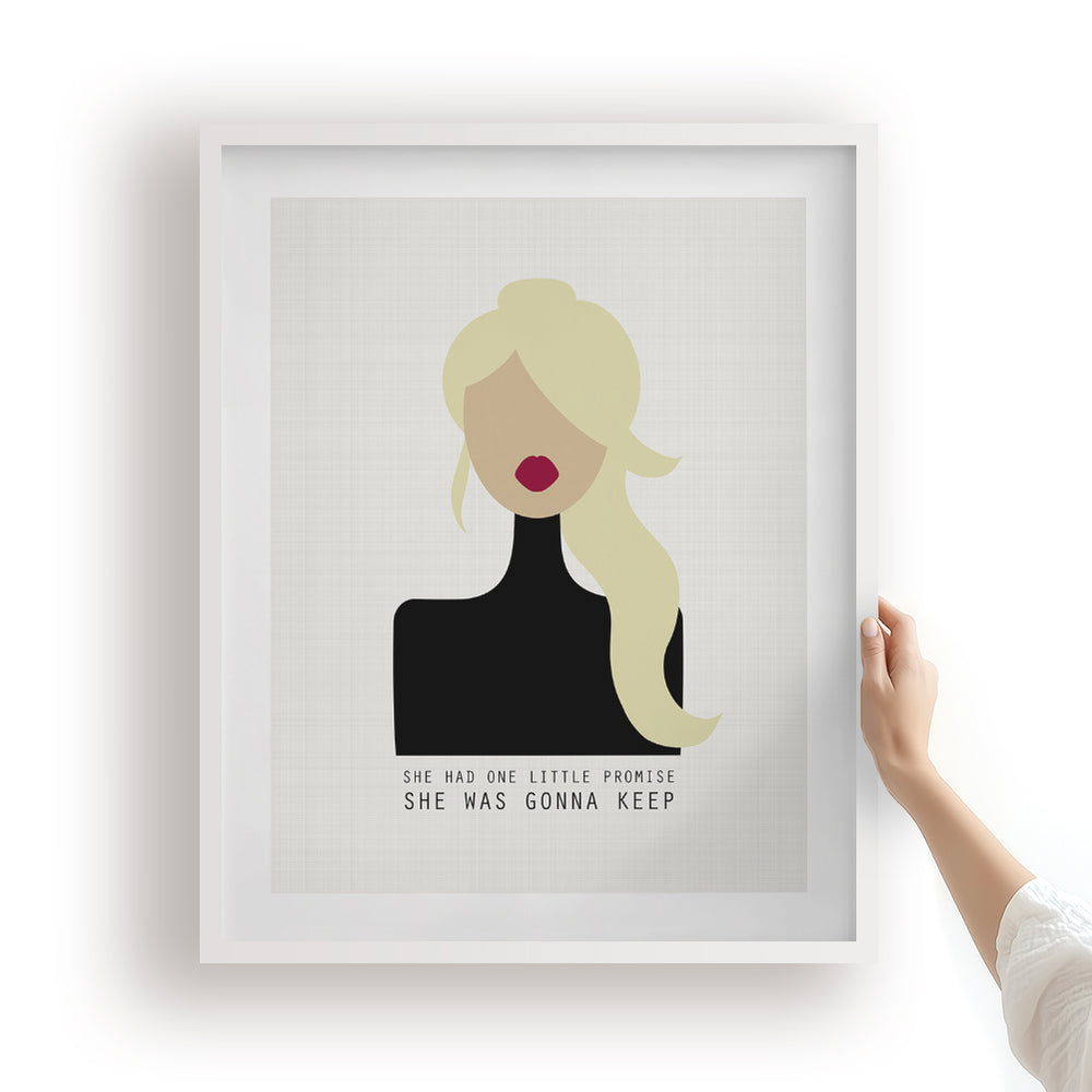American Girl | Tom Petty - Song Lyrics Wall Art Print