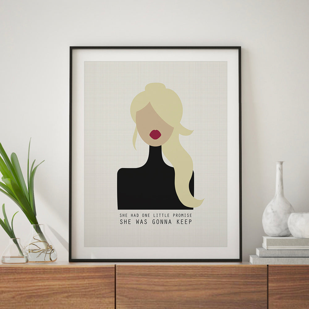 American Girl | Tom Petty - Song Lyrics Wall Art Print