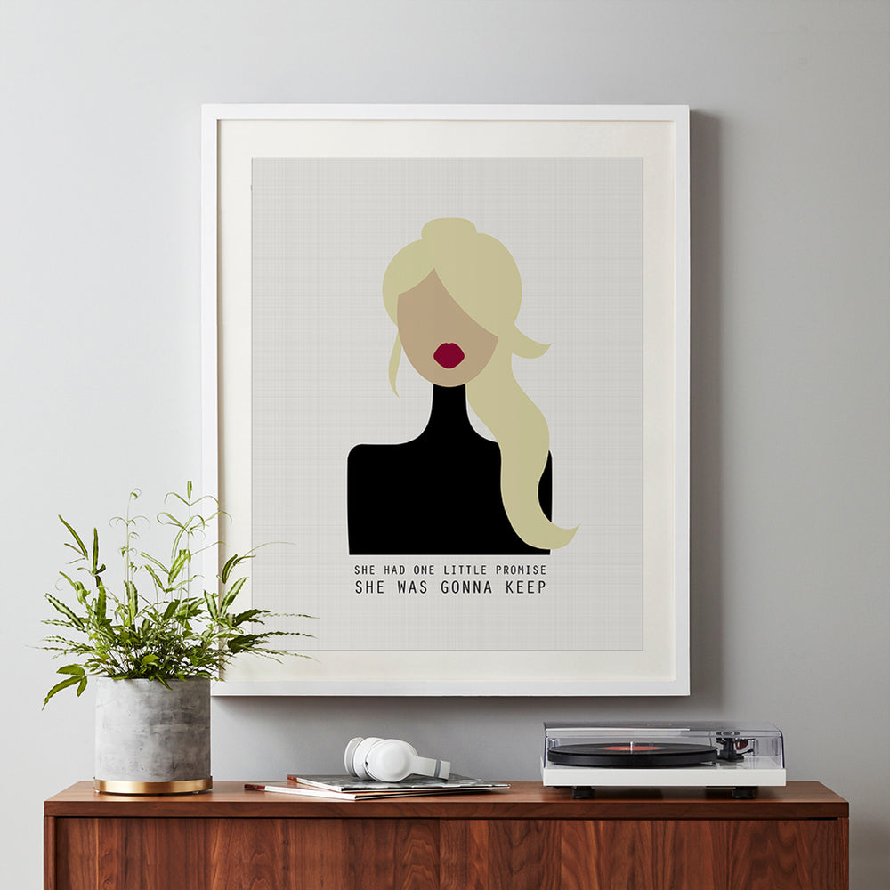 American Girl | Tom Petty - Song Lyrics Wall Art Print