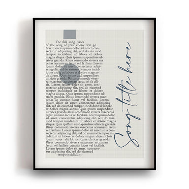 Custom Song Lyrics Art Print - Guitar
