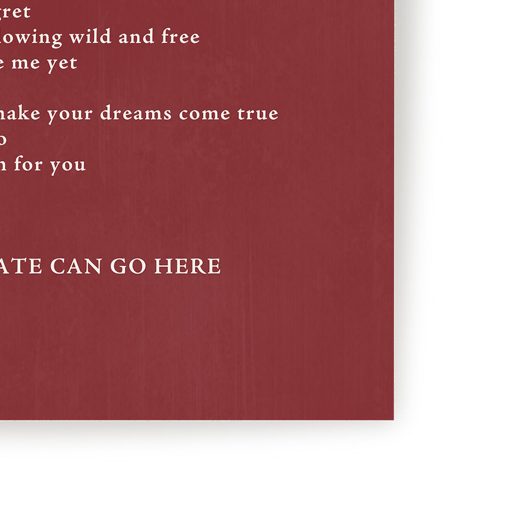 Custom Song Lyrics Art Print - Vertical Title