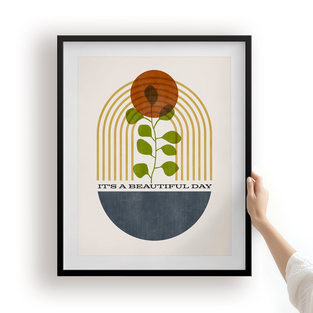 Beautiful Day | U2 - Mid-Century Modern Song Lyric Wall Art Print