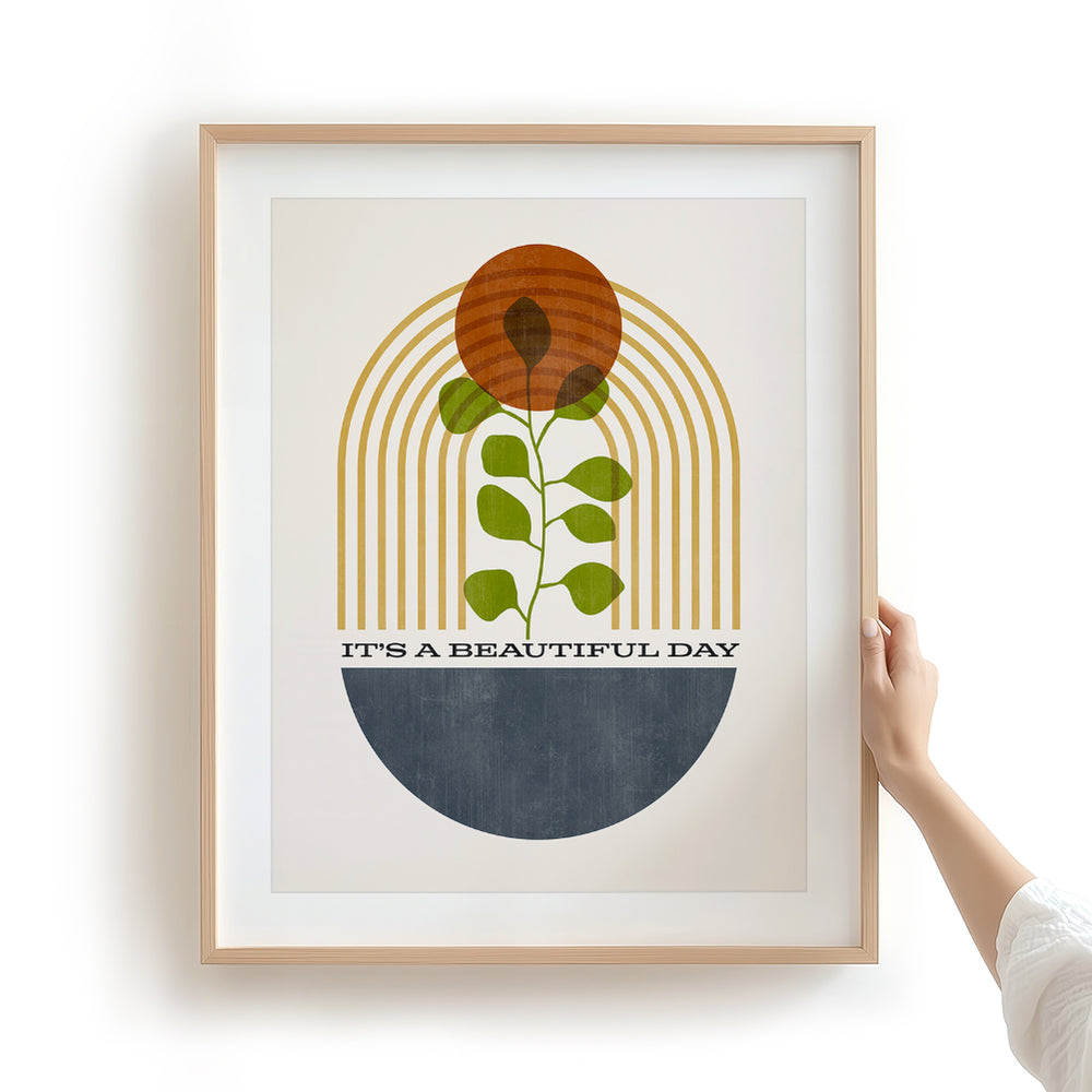 Beautiful Day | U2 - Mid-Century Modern Song Lyric Wall Art Print