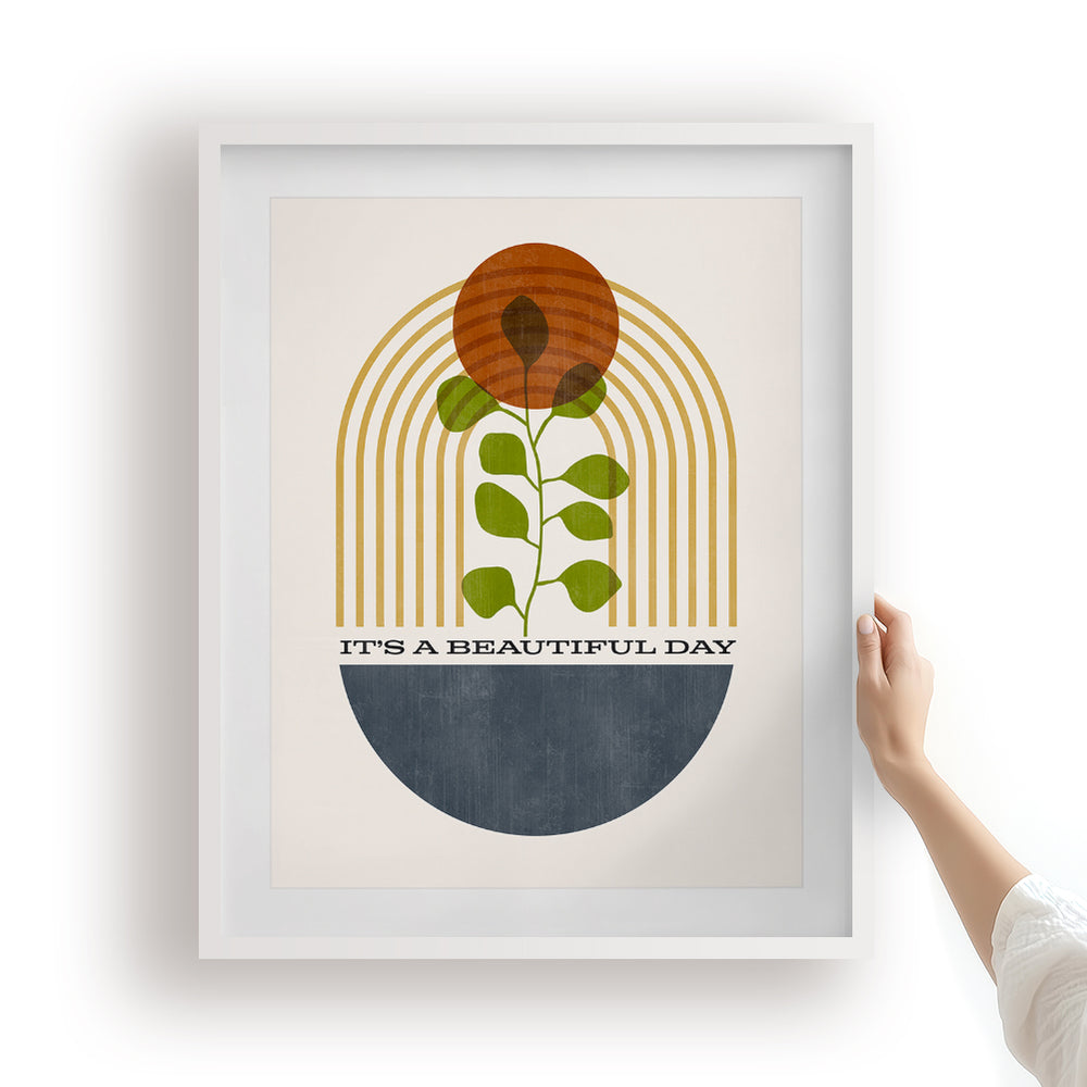 Beautiful Day | U2 - Mid-Century Modern Song Lyric Wall Art Print