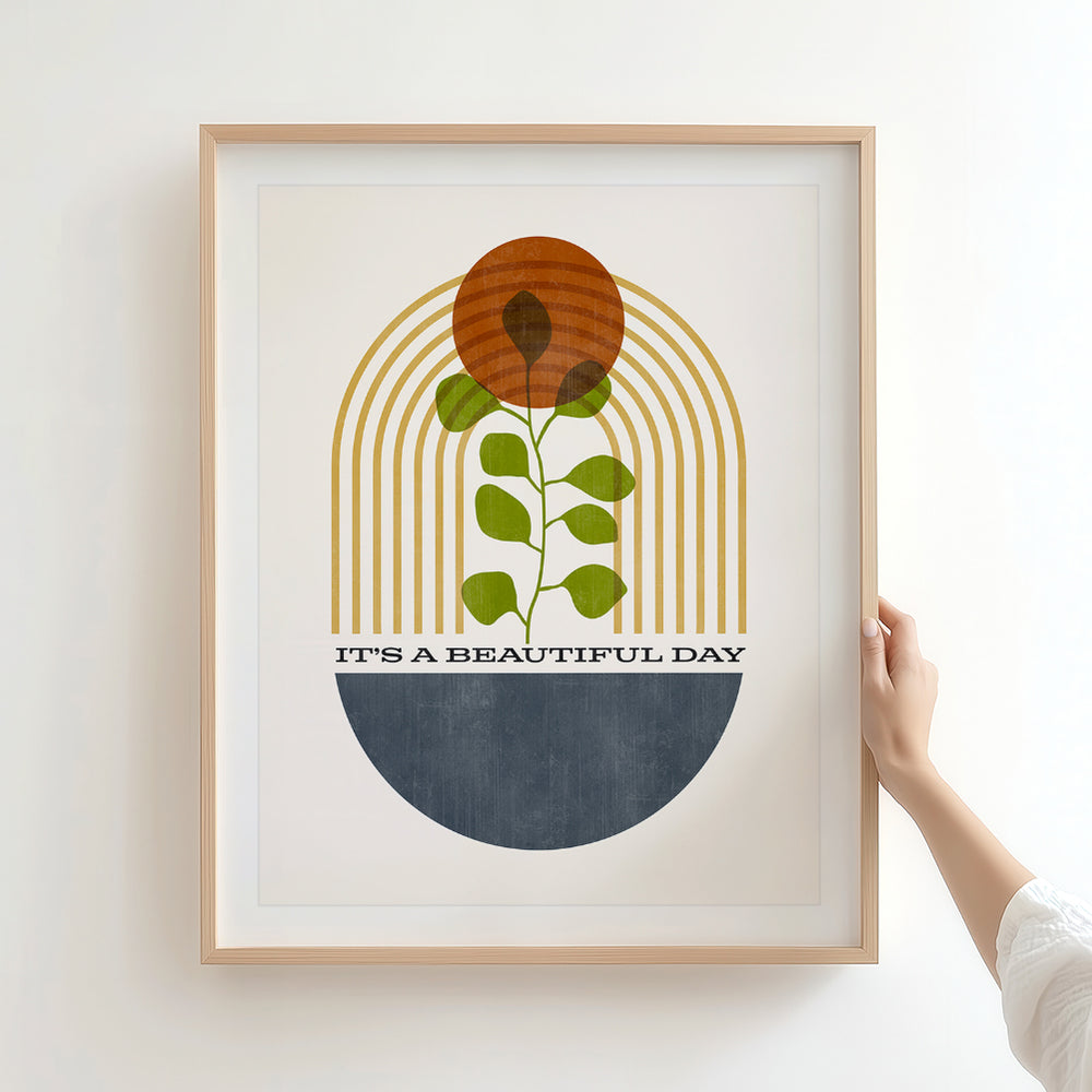 Beautiful Day | U2 - Mid-Century Modern Song Lyric Wall Art Print