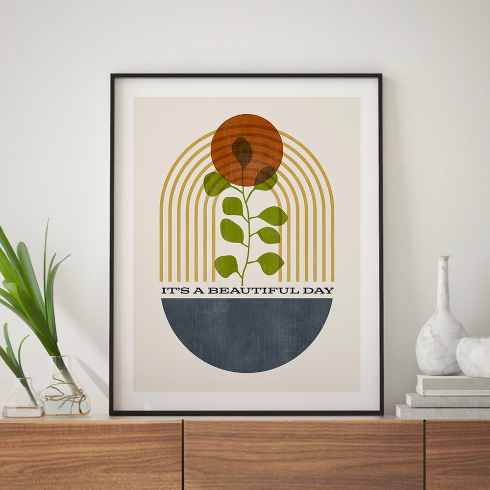 Beautiful Day | U2 - Mid-Century Modern Song Lyric Wall Art Print