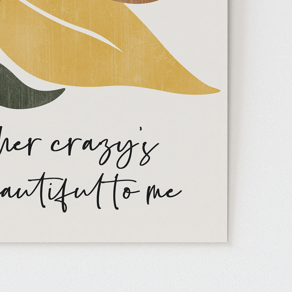 Beautiful Crazy | Luke Combs - Country Music Song Lyrics Art Print