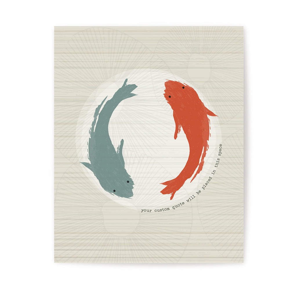 Custom Quote Song Lyrics Art Print - Koi Fish