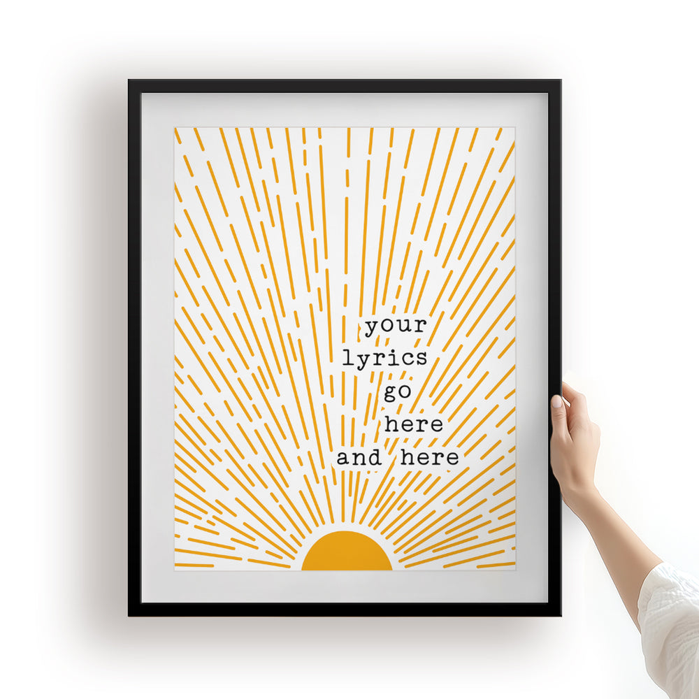 Custom Sun Song Lyrics Art Print