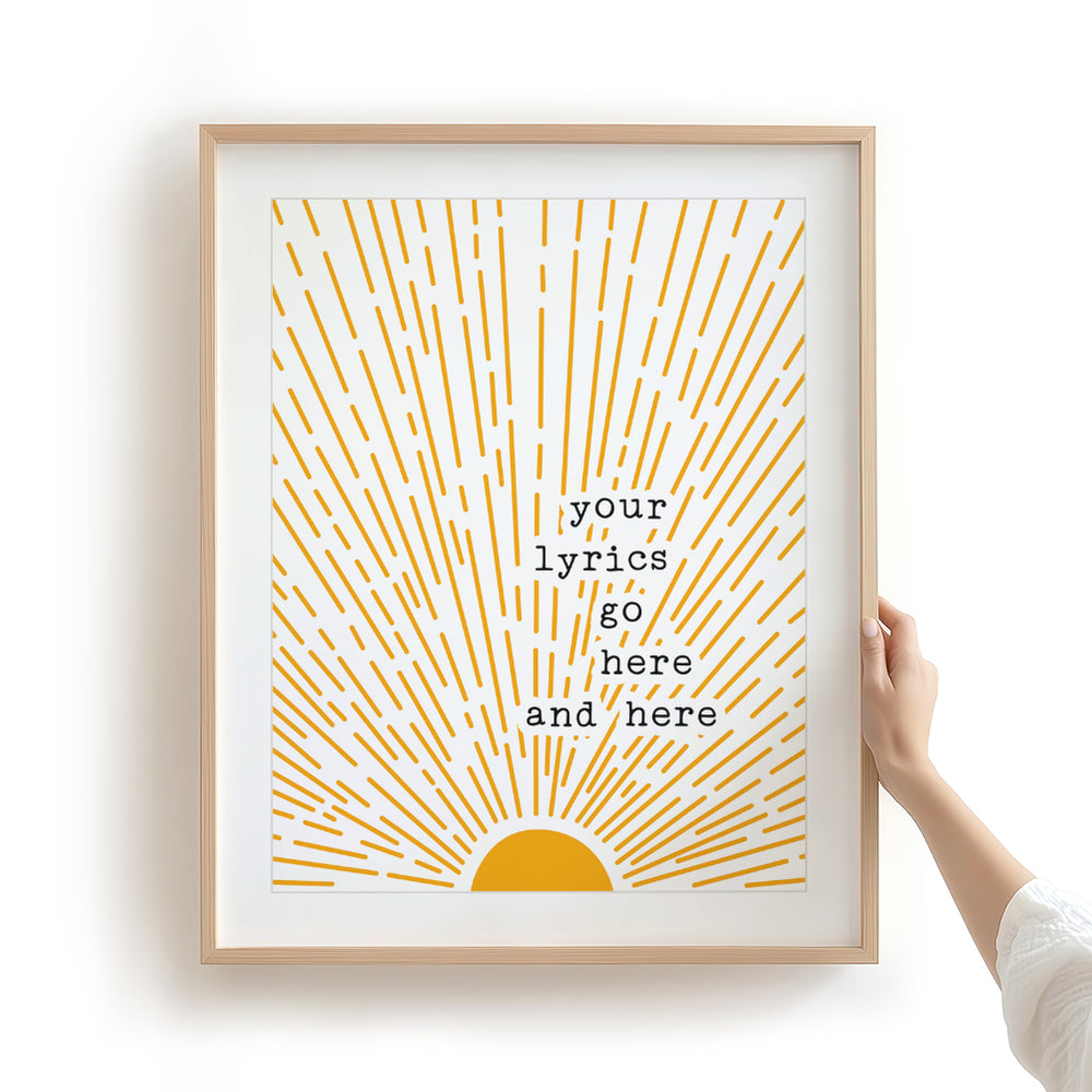 Custom Sun Song Lyrics Art Print