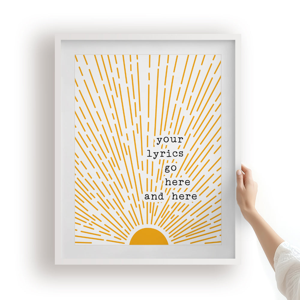 Custom Sun Song Lyrics Art Print