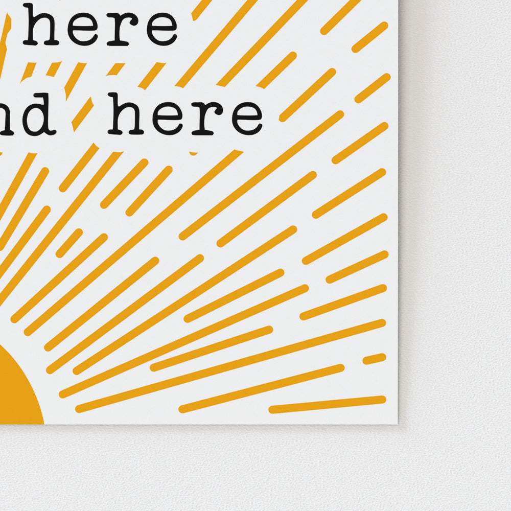 Custom Boho Sunshine Song Lyric Art Print Personalized Poster