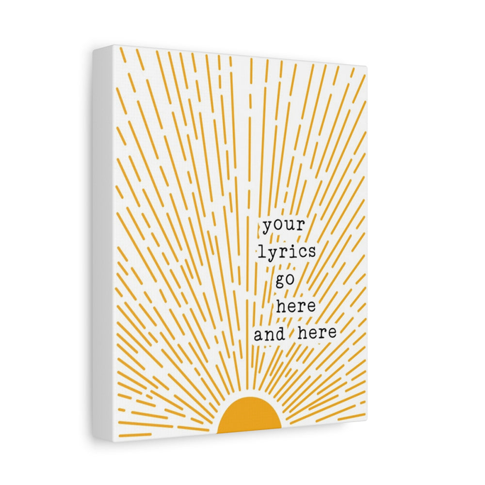 Custom Boho Sunshine Song Lyric Art Print Personalized Poster