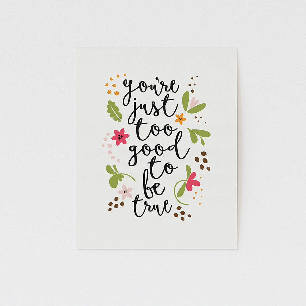 you're just too good to be true song lyric wall art print