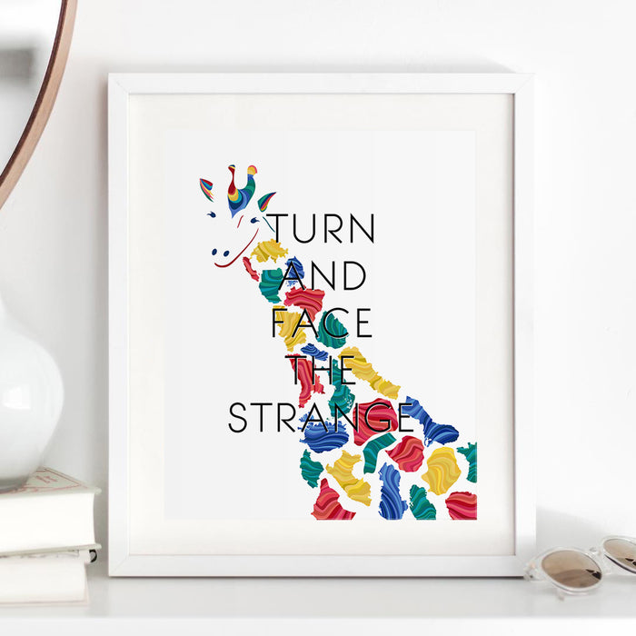 rainbow giraffe art print