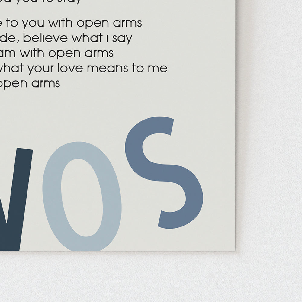 Bold Circle Title Custom Song Lyrics Wall Art Print