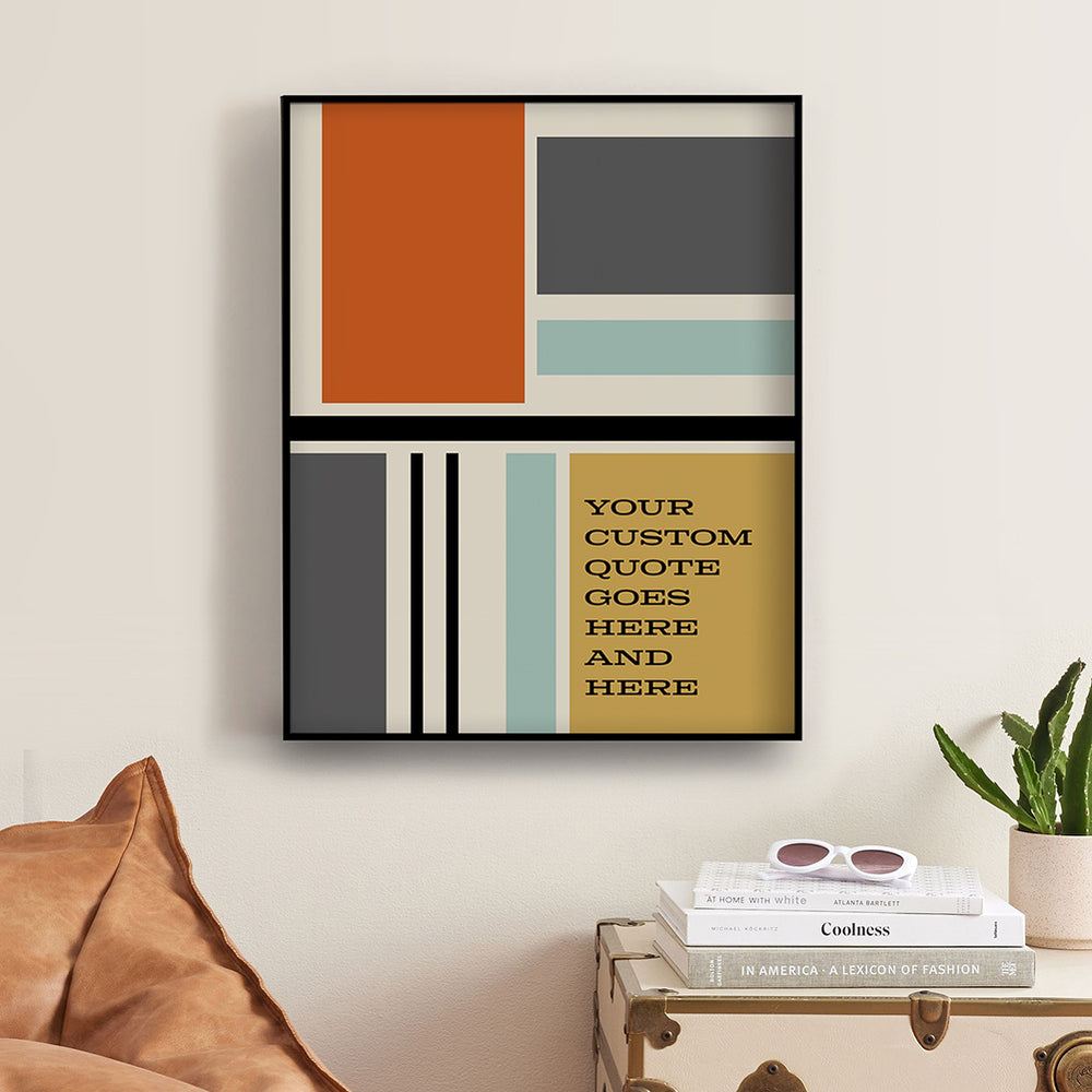 Custom Mid-Century Modern Colorblock Song Lyric Personalized Art Print