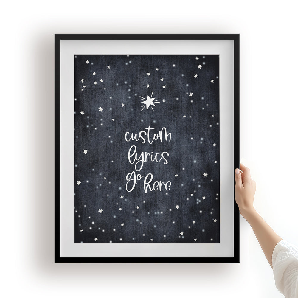 Custom Quote Song Lyrics Art Print - Starry Sky