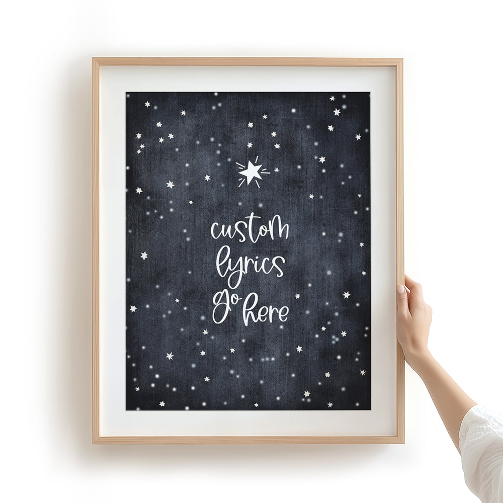 Custom Quote Song Lyrics Art Print - Starry Sky
