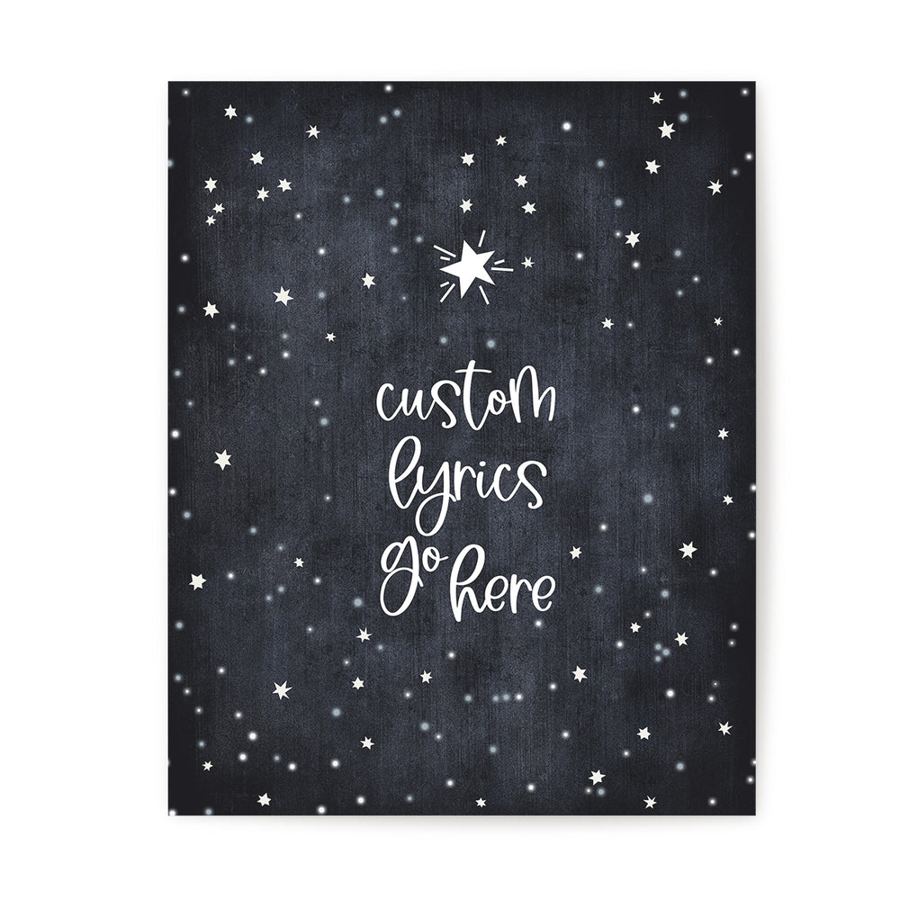 Custom Quote Song Lyrics Art Print - Starry Sky