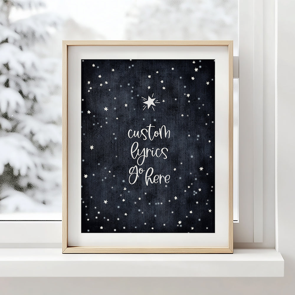 Custom Quote Song Lyrics Art Print - Starry Sky