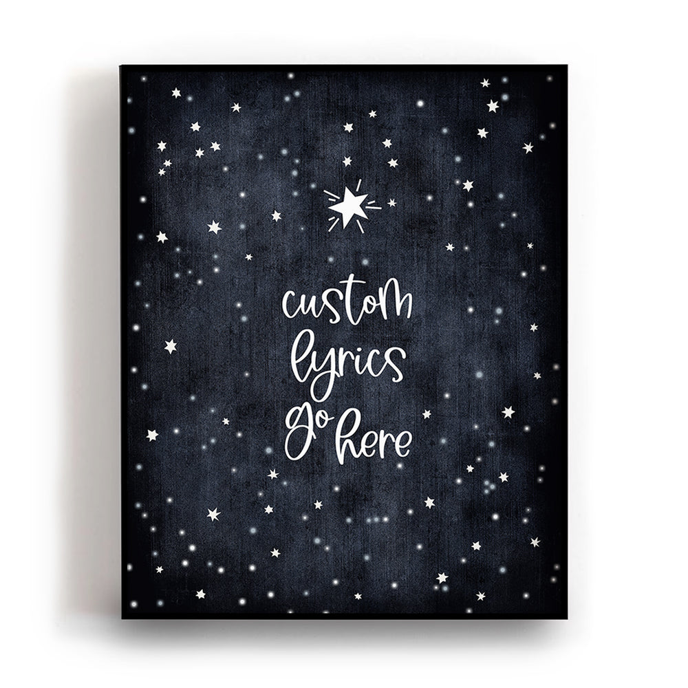 Custom Quote Song Lyrics Art Print - Starry Sky