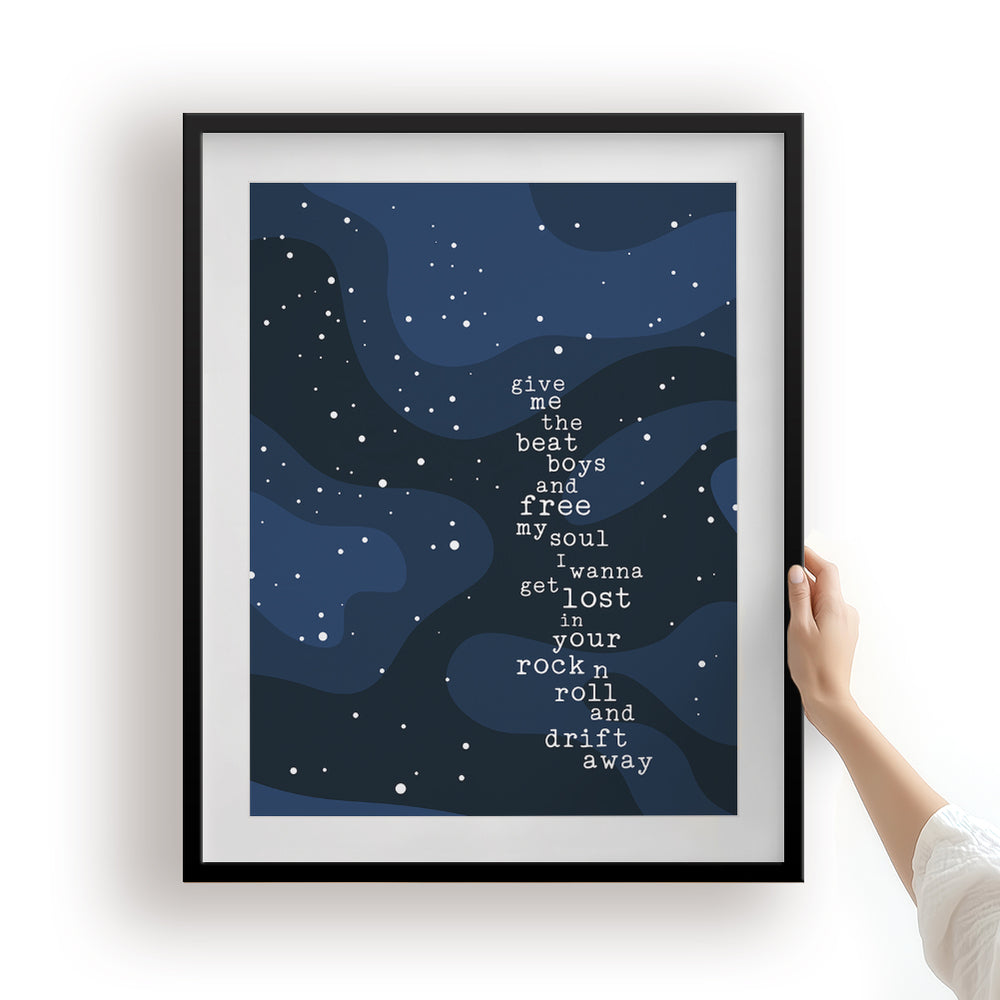 Drift Away | Dobie Gray - Song Lyrics Art Print Music Poster