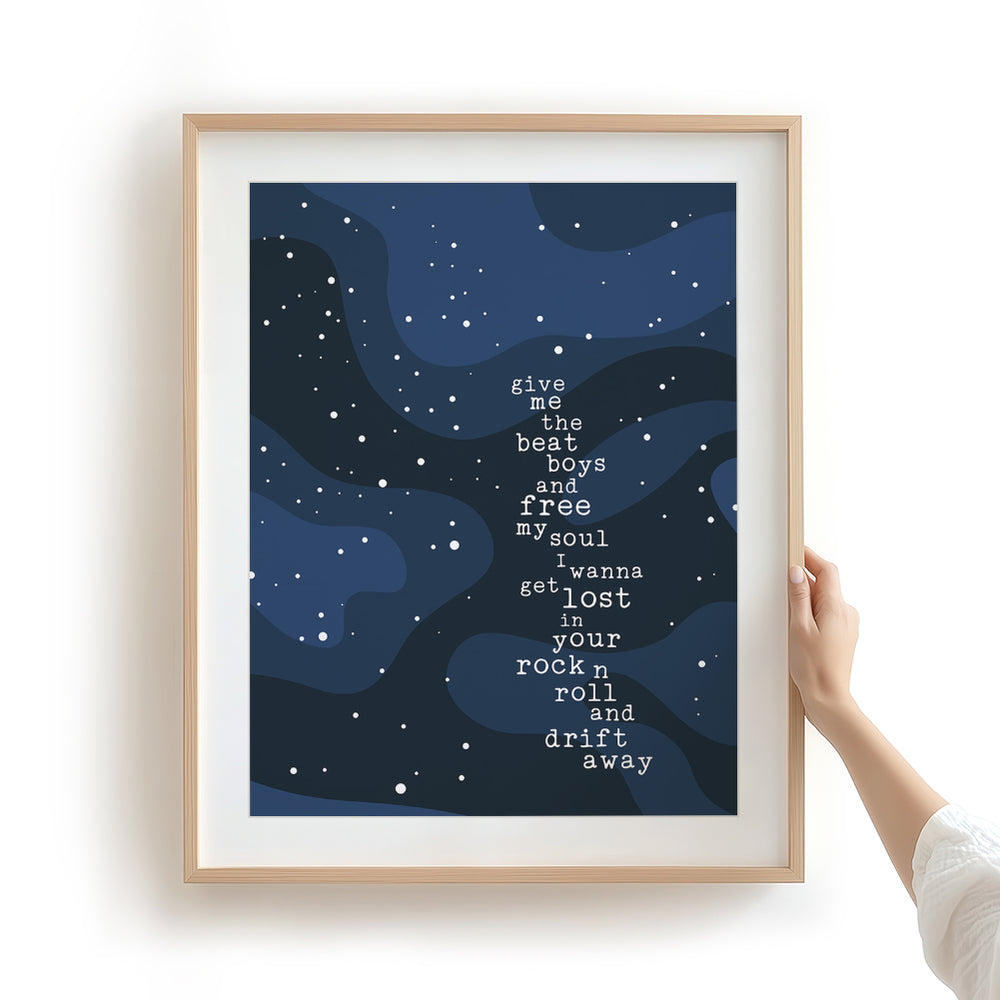 Drift Away | Dobie Gray - Song Lyrics Art Print Music Poster