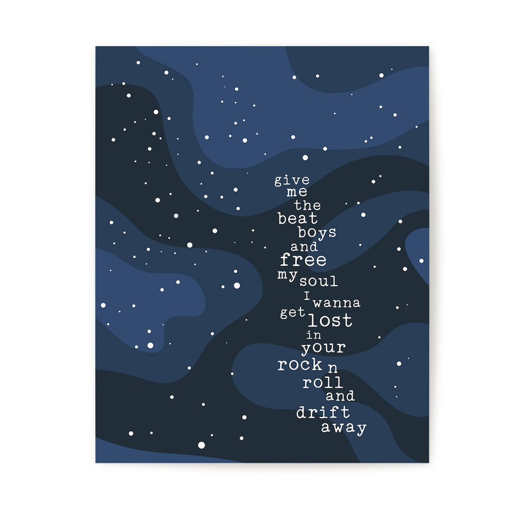 Drift Away | Dobie Gray - Song Lyrics Art Print Music Poster