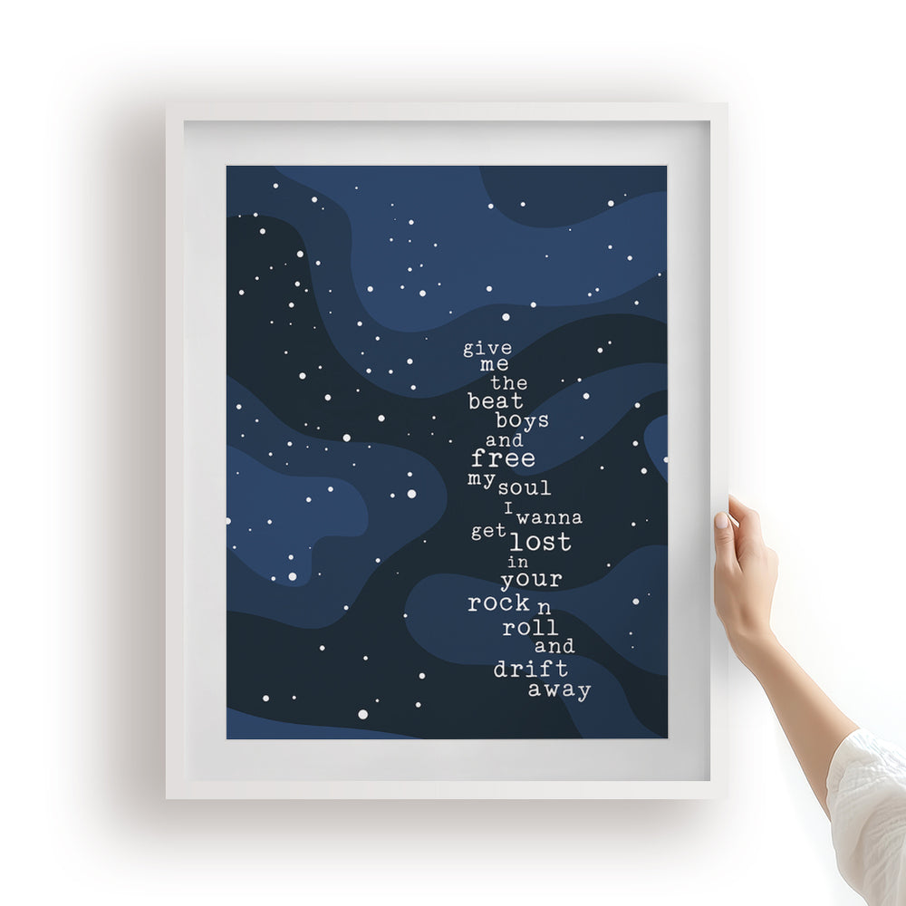 Drift Away | Dobie Gray - Song Lyrics Art Print Music Poster