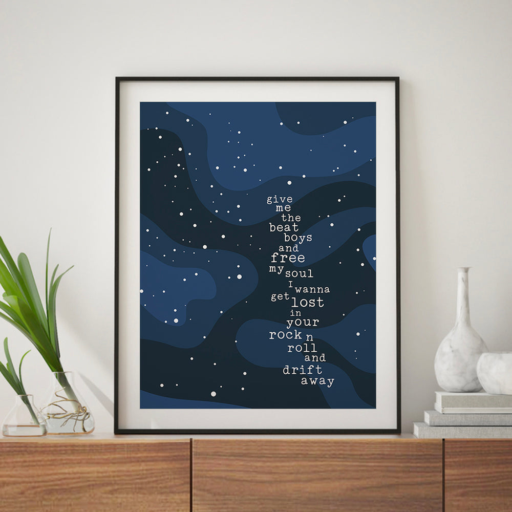 Drift Away | Dobie Gray - Song Lyrics Art Print Music Poster
