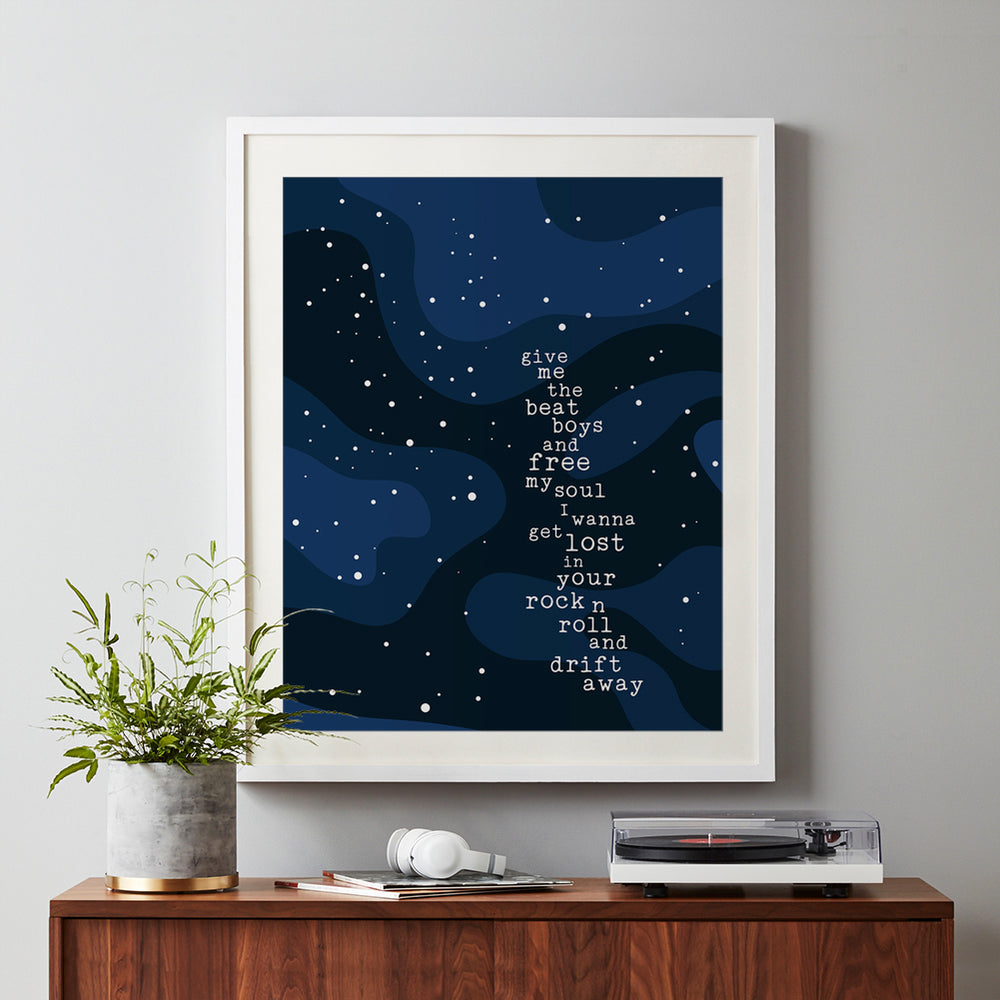 Drift Away | Dobie Gray - Song Lyrics Art Print Music Poster