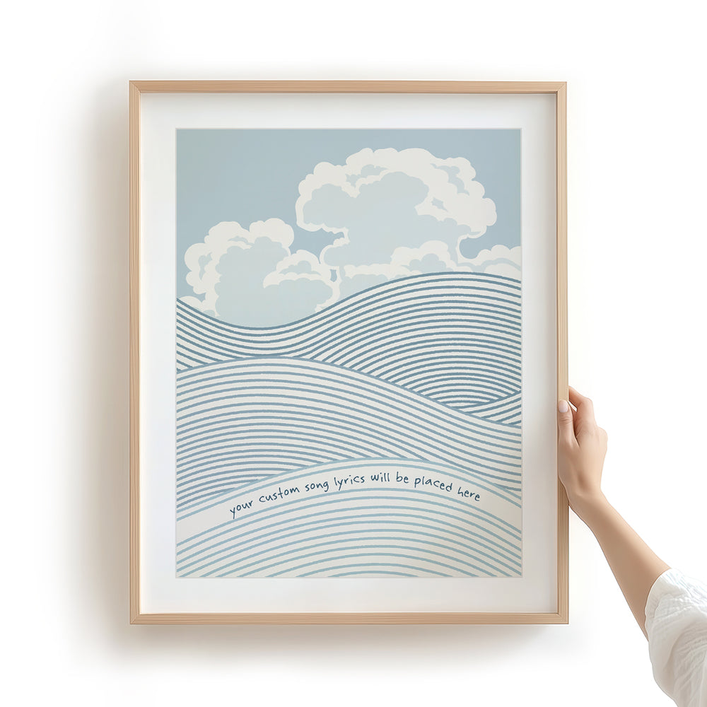 Custom Quote Song Lyrics Art Print - Land, Sea, Sky