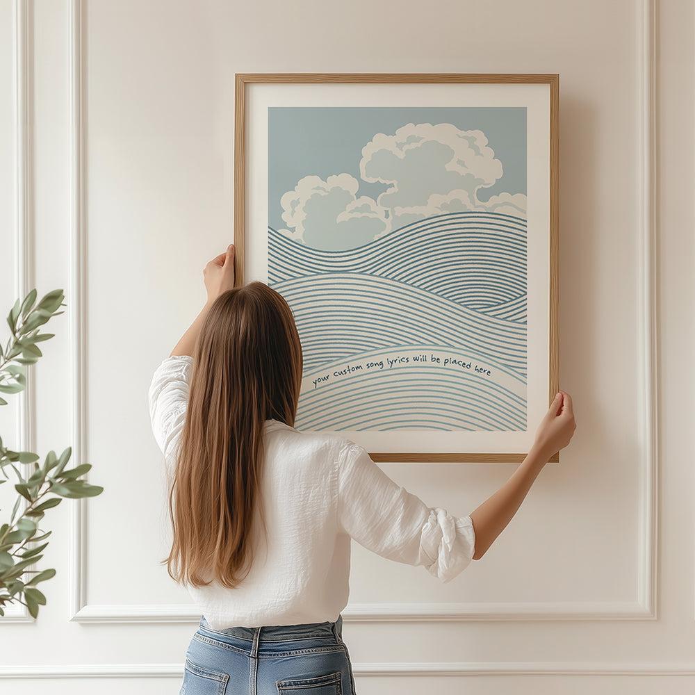 Custom Quote Song Lyrics Art Print - Land, Sea, Sky